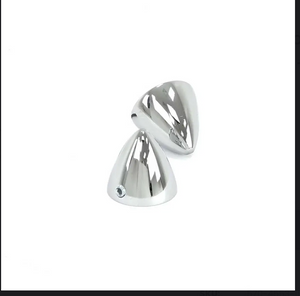 Chrome Door Mirror Bullet Caps - Pair - 53-66 Ford F100 F250  carolina-classics.com 