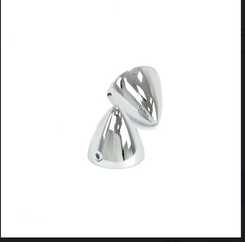 Chrome Door Mirror Bullet Caps - Pair - 53-66 Ford F100 F250  carolina-classics.com 