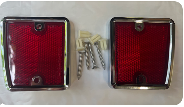 These Reflectors come with; chrome trim rings. and fit 1970-72 Ford Trucks (D0TZ-13380-PR)