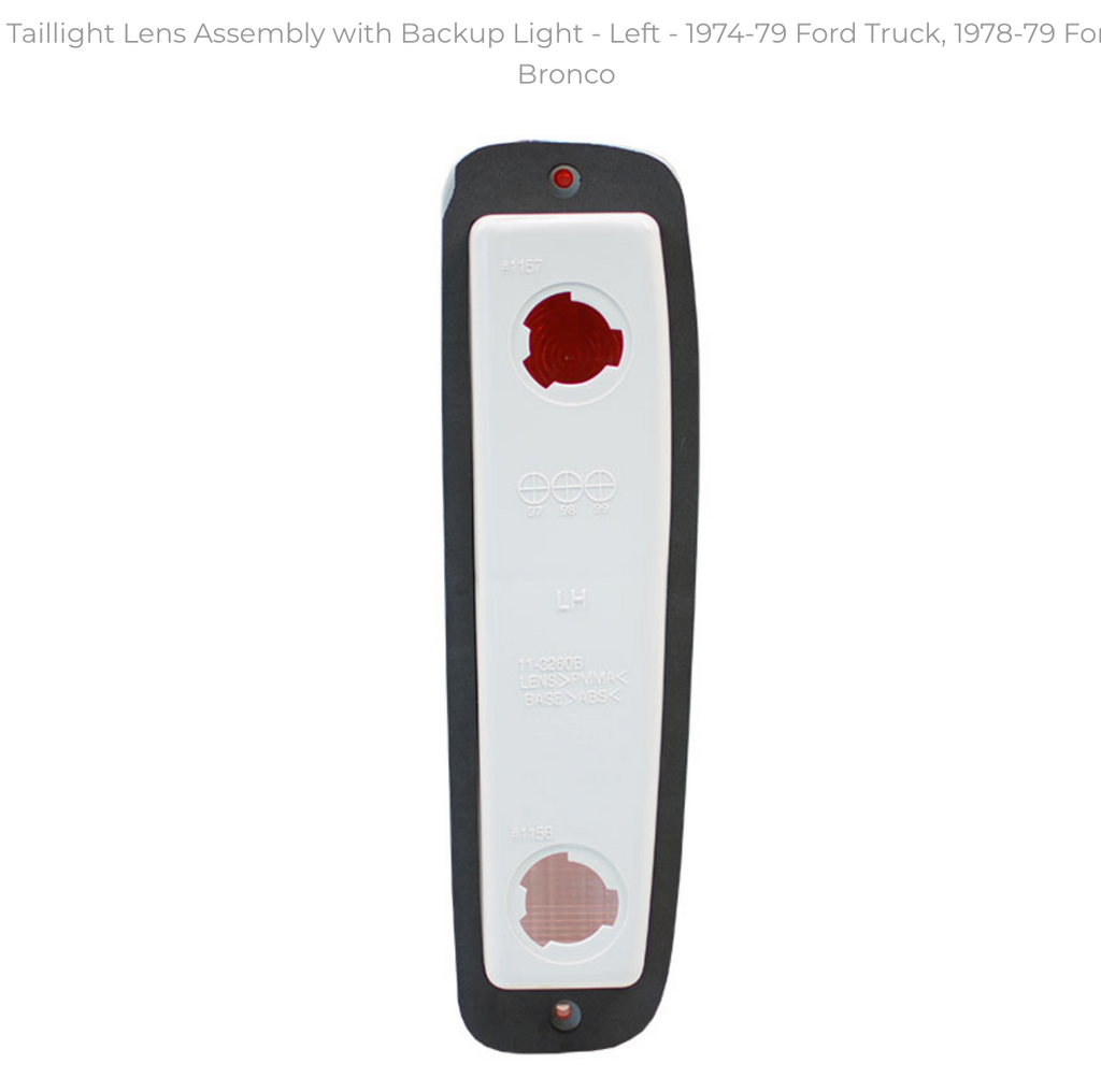 Tail light lens, R.H. (for style side trucks) 1974-79 (D5UZ -13404-A)