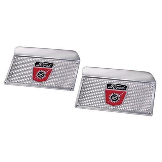 Aluminum Running Board Step Plates (sold in PAIRS only, with Ford Crest) 1953-56 (	 BAAA-16400)