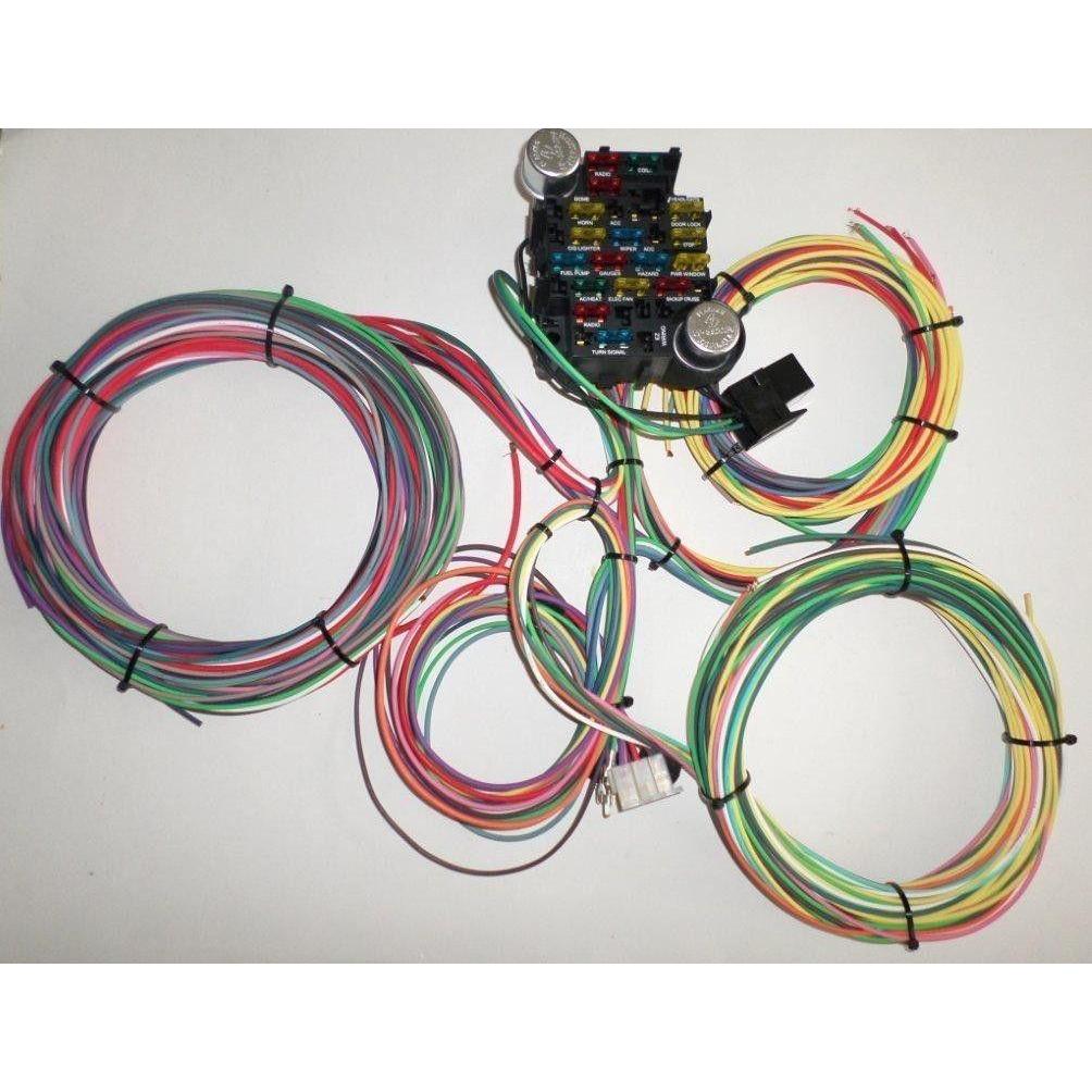 Colored 21 circuit universal wiring harness (12 volt) Fits ALL (Colored 12V-UNI Harness)