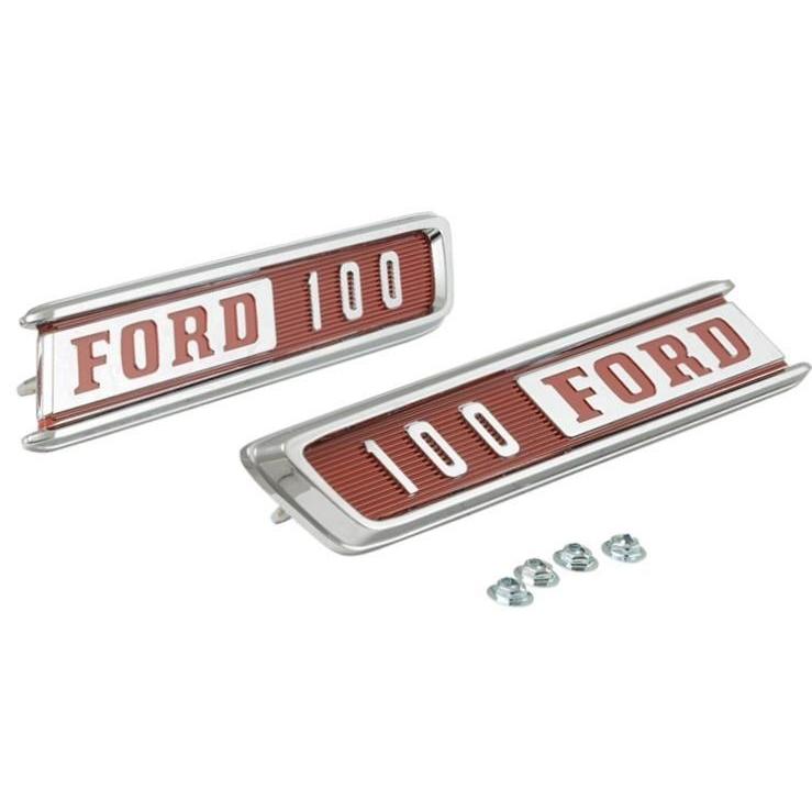 F-100 side hood emblems (sold in pairs only) 1967 (C7TZ-16720-PR)