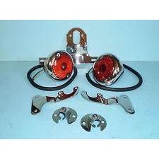 Tail Light Kit, complete (all components are polished stainless, with GLASS lenses) 1948-52 (7C-13210-KP)