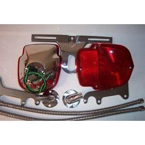 Tail light kit, complete (all components are polished stainless, with Plain Lenses 1953 -72 (C3TZ-13210-PSS)