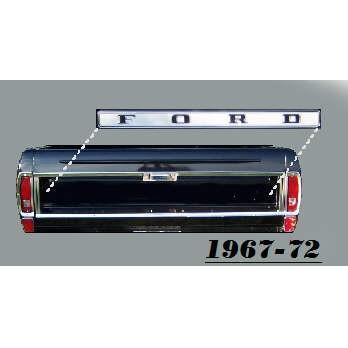 Tailgate finish panel (covers area of the FORD letters) 1968-69 (C8TZ-99425A34-A)