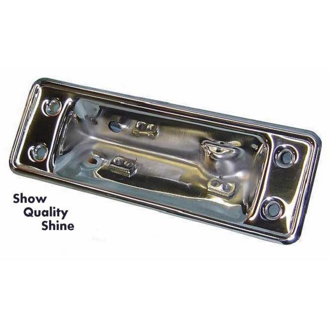 Tailgate handle mounting plate, NOT for step side (for style side tailgates, SHOW QUALITY polished stainless steel) 1964-72 (C4TZ-99431C78-SQ)