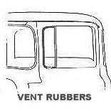 Vent window rubber seals, weatherstripping (sold in pairs only) 1956 (B6C-8121448-PR)