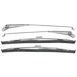 Windshield wiper set (set consists of 2 wiper arms, and 2 wiper blades, polished stainless) 1948-52 (7C-17527-KIT)