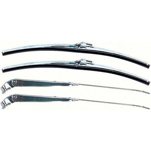 Windshield wiper set (set consists of 2 wiper arms, and 2 wiper blades, polished stainless) 1961-66 (C1TZ-17527-KIT)